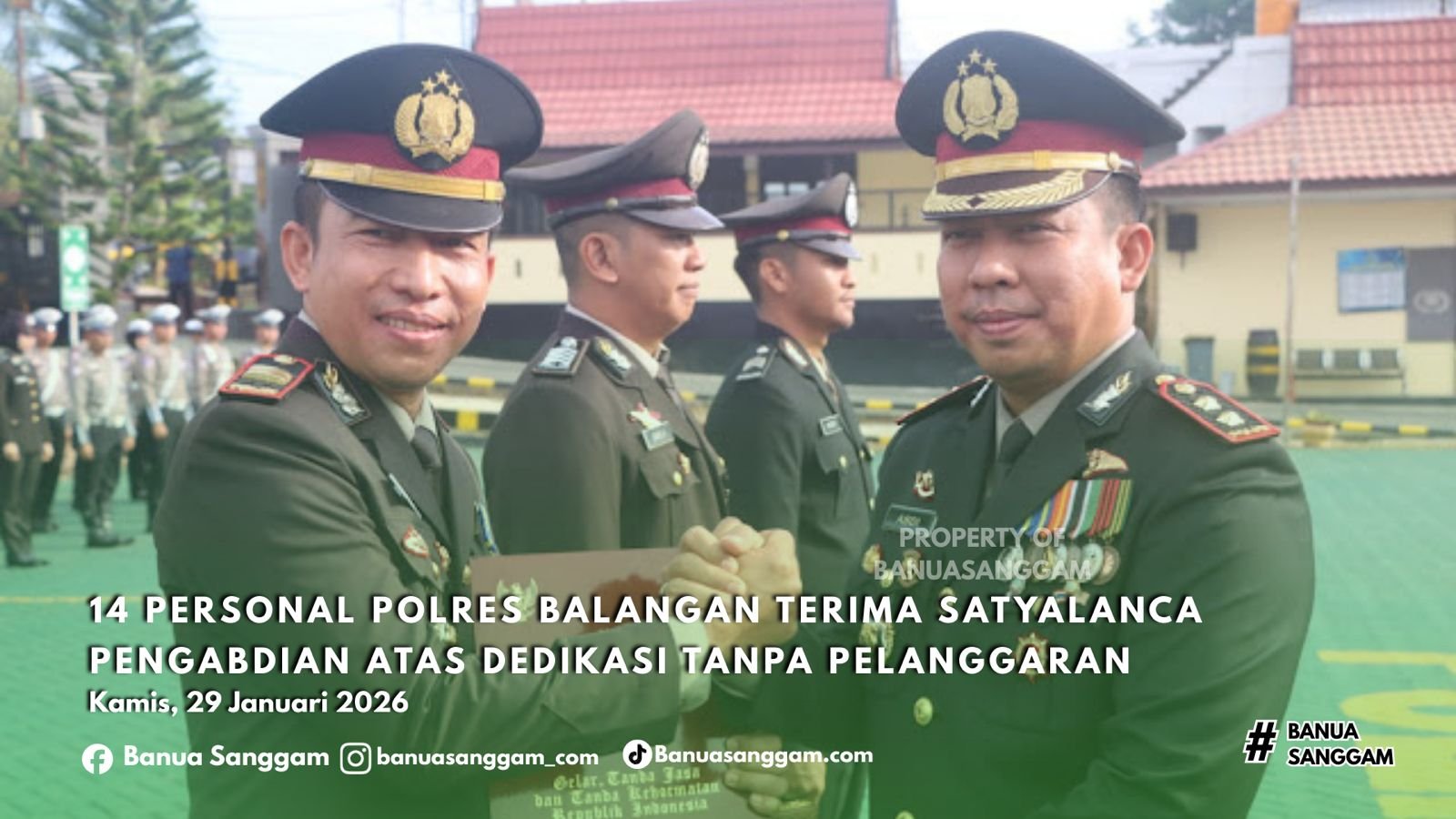 14 PERSONAL POLRES BALANGAN TERIMA SATYALANCA PENGABDIAN ATAS DEDIKASI TANPA PELANGGARAN