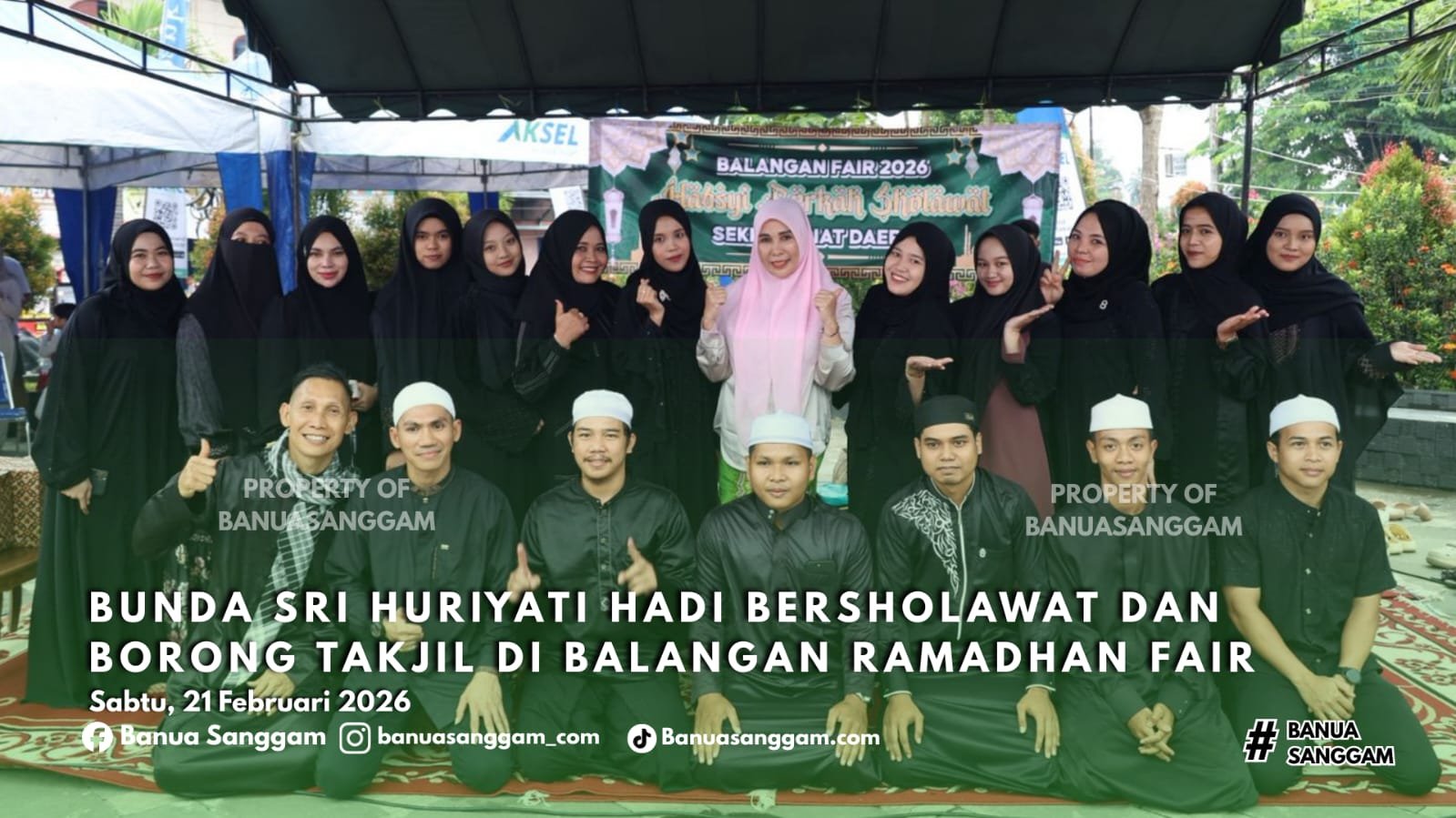 Bunda Sri Huriyati Hadi Bersholawat dan Borong Takjil di Balangan Ramadhan Fair