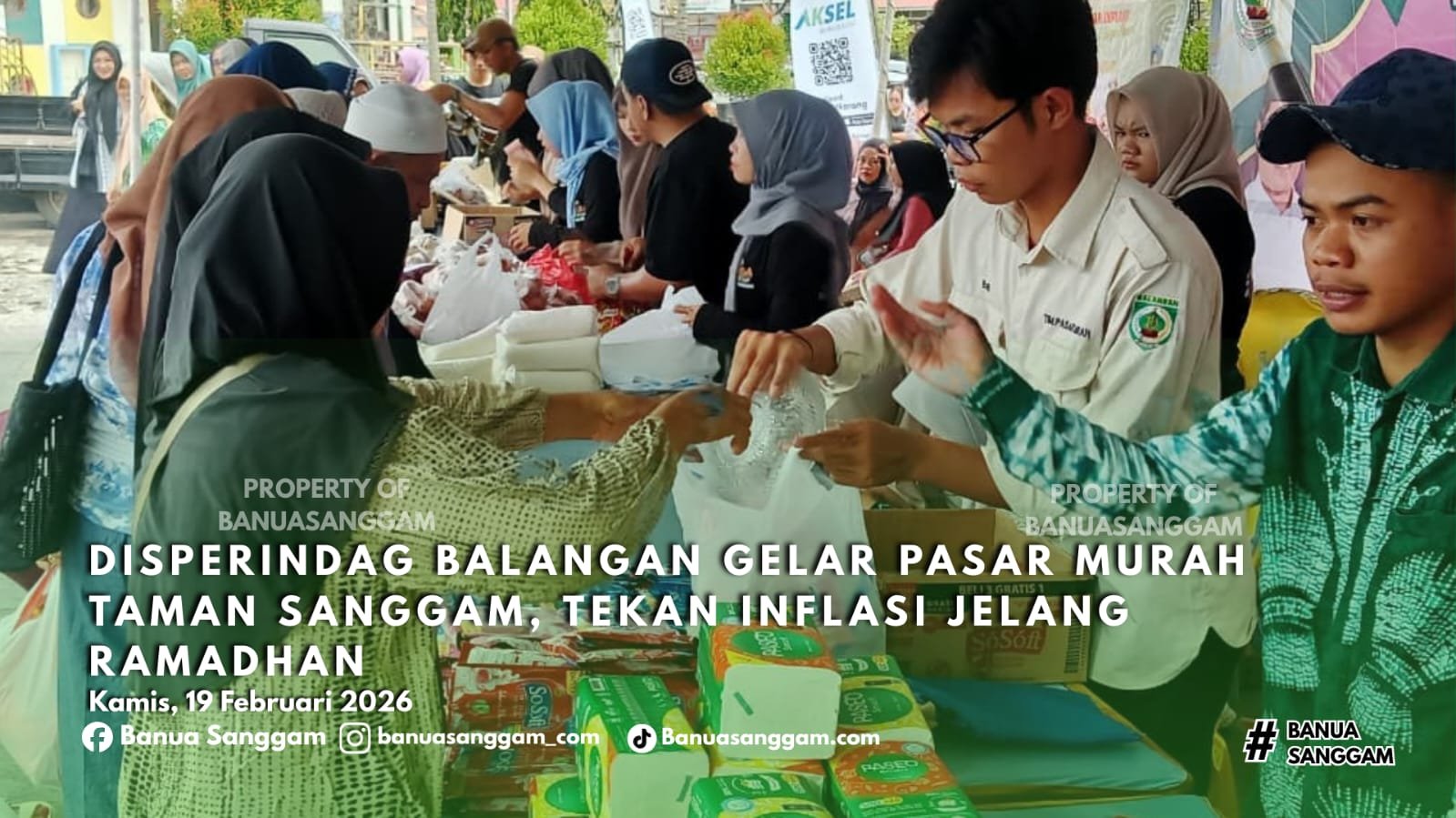 Disperindag Balangan Gelar Pasar Murah di Taman Sanggam, Tekan Inflasi Jelang Ramadhan