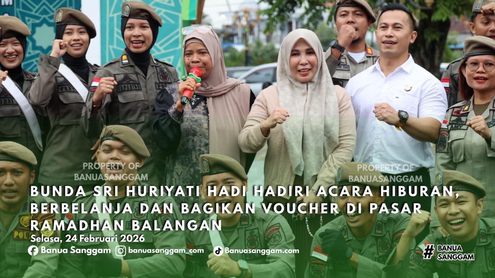 Bunda Sri Huriyati Hadi Hadiri Acara Hiburan, Berbelanja dan Bagikan Voucher di Pasar Ramadhan Balangan