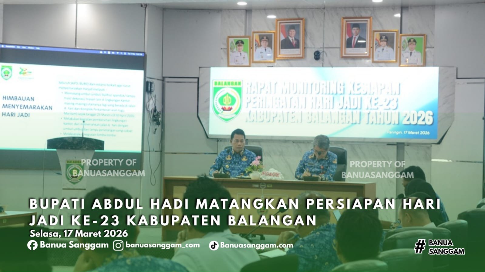 Bupati Abdul Hadi Matangkan Persiapan Hari Jadi ke-23 Kabupaten Balangan