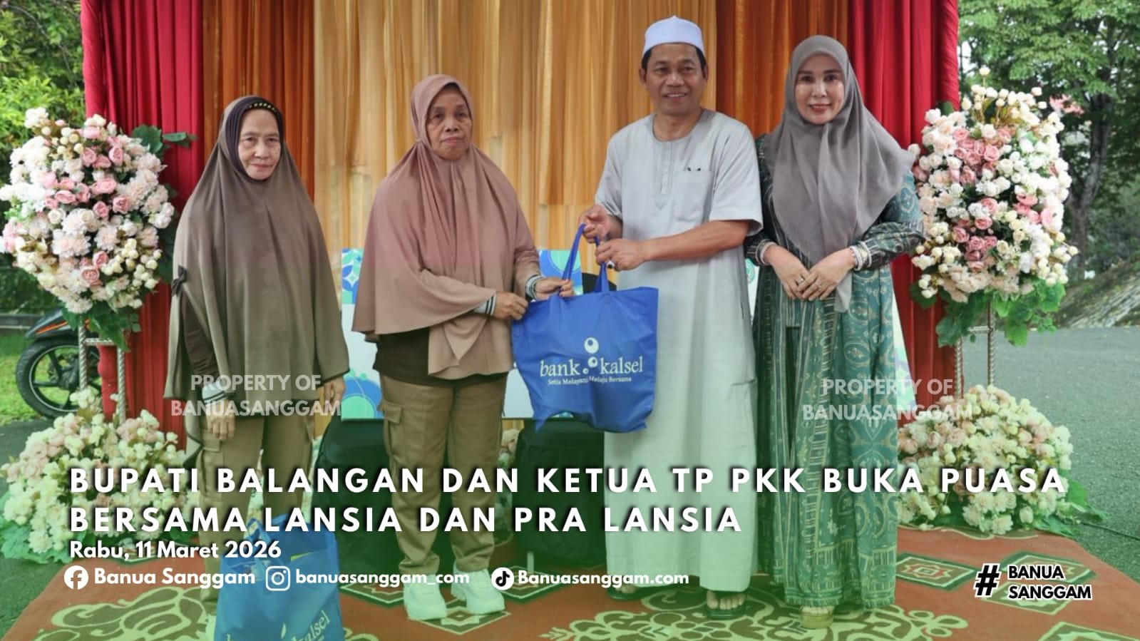 Bupati Balangan Dan Ketua TP PKK Buka Puasa Bersama Lansia Dan Pra Lansia