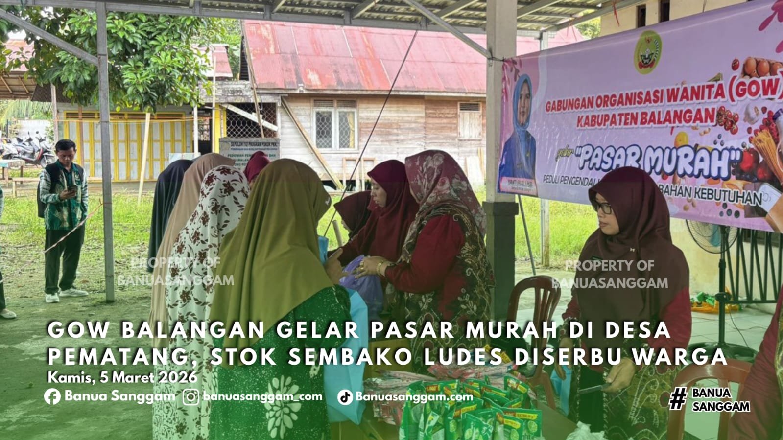 GOW Balangan Gelar Pasar Murah di Desa Pematang, Stok Sembako Ludes Diserbu Warga