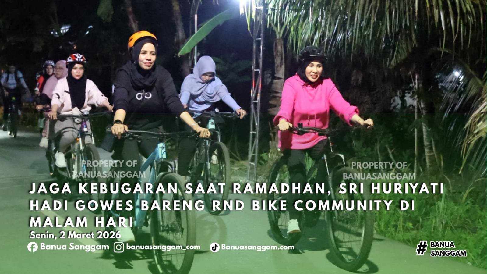 Jaga Kebugaran Saat Ramadan, Sri Huriyati Hadi Gowes Bareng RND Bike Community di Malam Hari