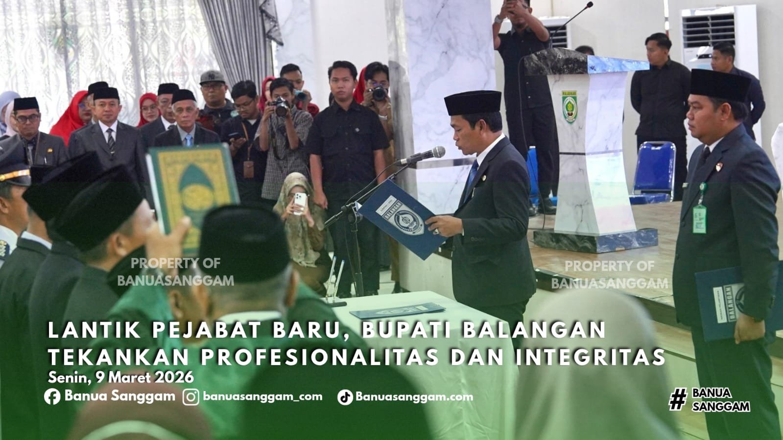 Lantik Pejabat Baru, Bupati Balangan Tekankan Profesionalitas dan Integritas