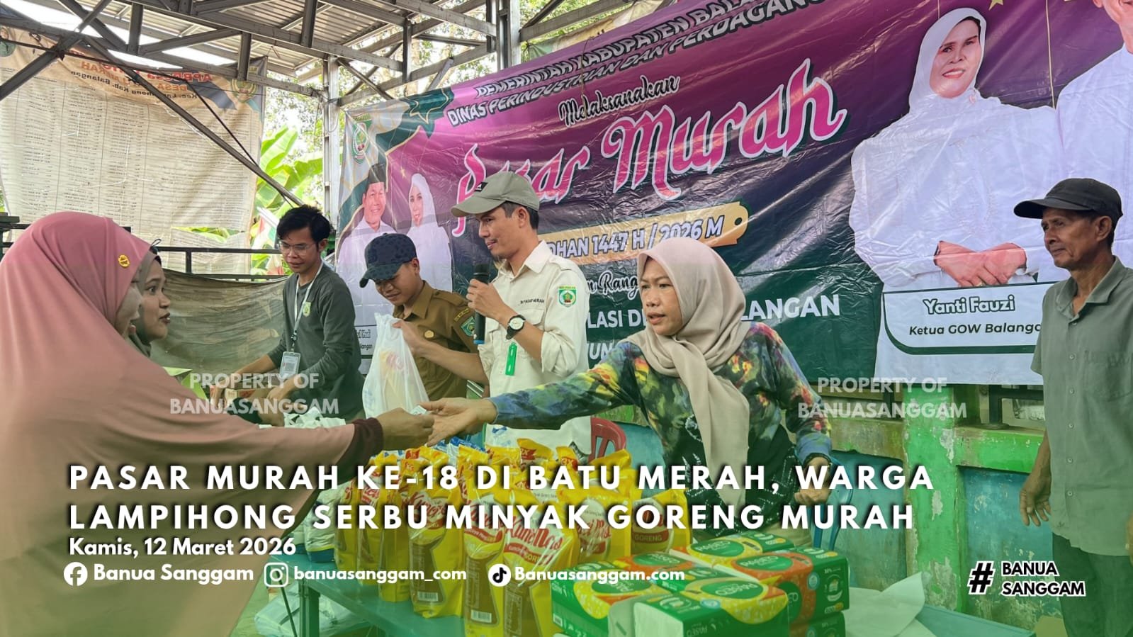Pasar Murah ke-18 di Batu Merah, Warga Lampihong Serbu Minyak Goreng Murah