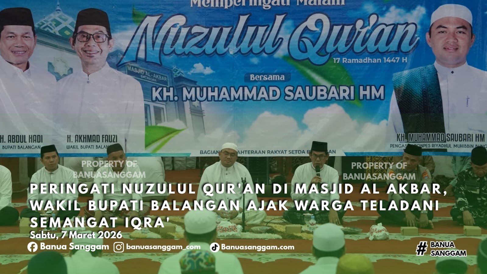 Peringati Nuzulul Qur’an di Masjid Al Akbar, Wakil Bupati Balangan Ajak Warga Teladani Semangat Iqra’