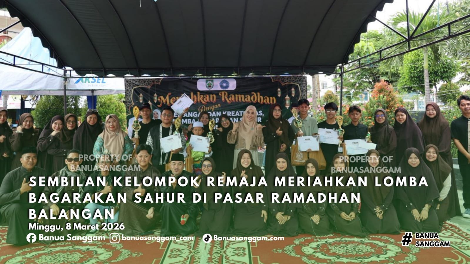 Sembilan Kelompok Remaja Meriahkan Lomba Bagarakan Sahur di Pasar Ramadhan Balangan
