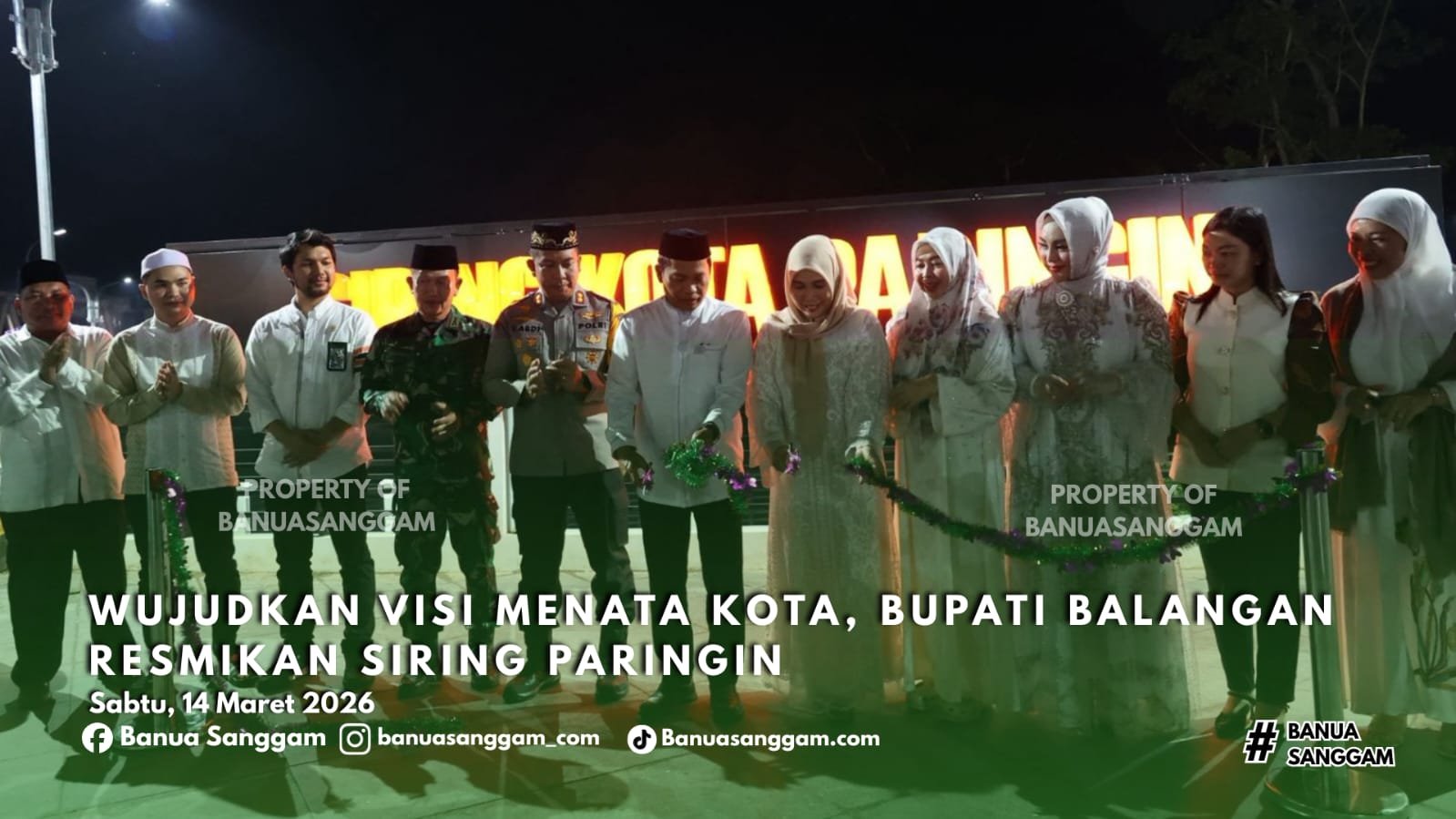 Wujudkan Visi Menata Kota, Bupati Balangan Resmikan Siring Paringin