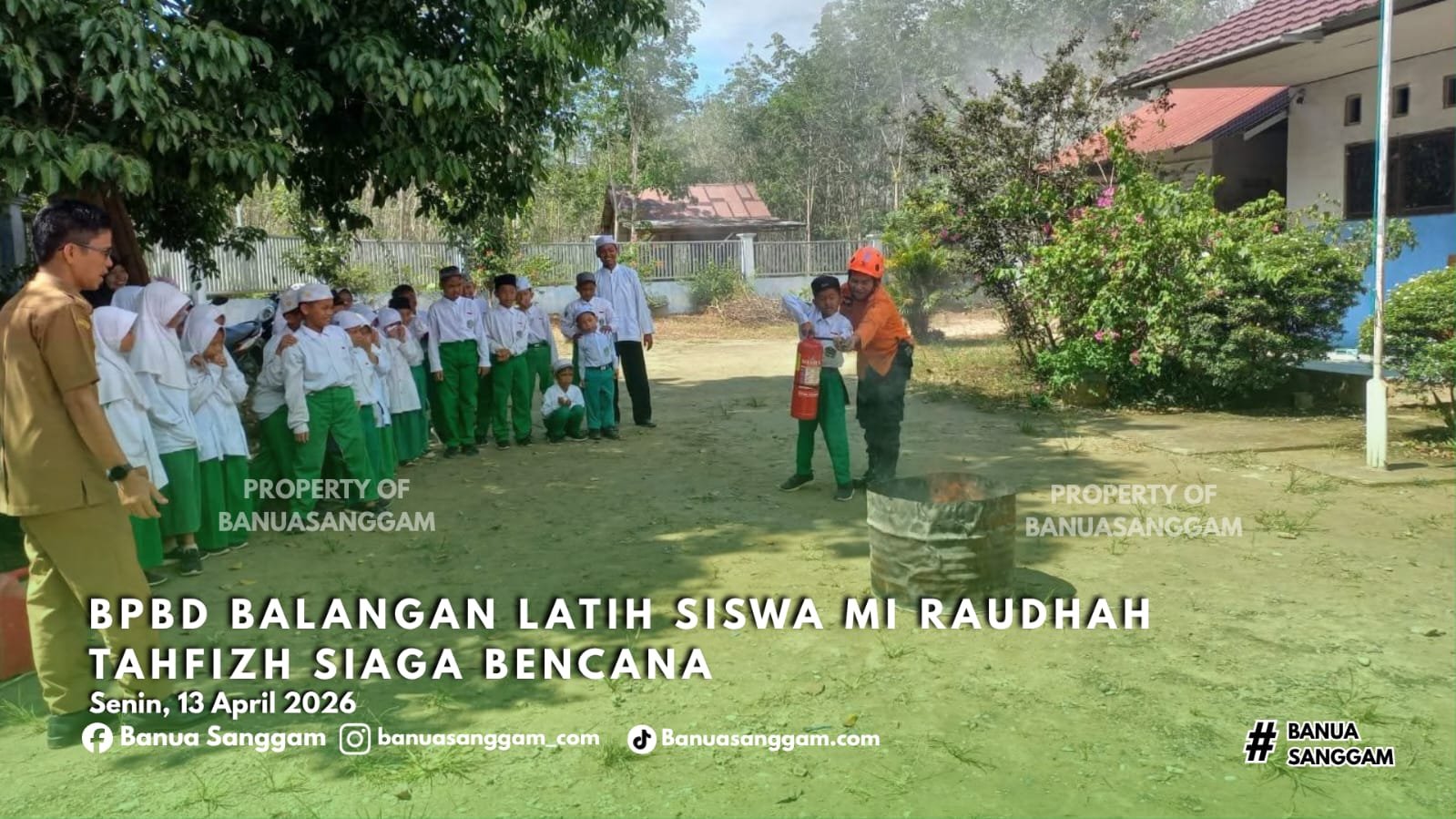 BPBD Balangan Latih Siswa MI Raudhah Tahfizh Siaga Bencana