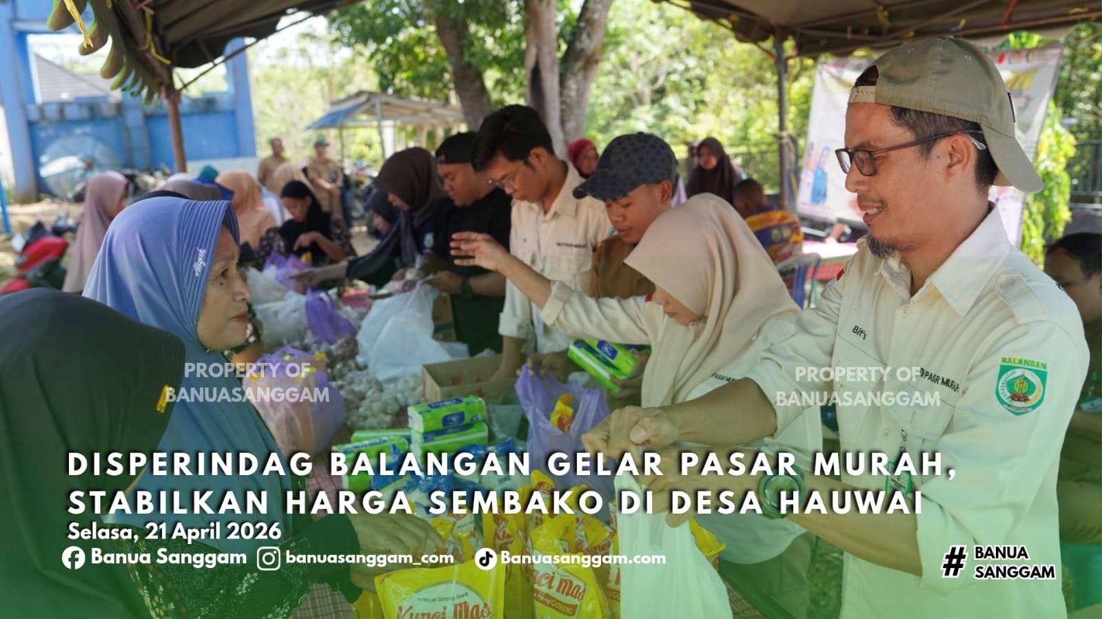 Disperindag Balangan Gelar Pasar Murah, Stabilkan Harga Sembako di Desa Hauwai