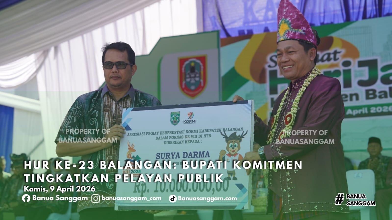 HUT Ke-23 Balangan: Bupati Komitmen Tingkatkan Pelayanan Publik