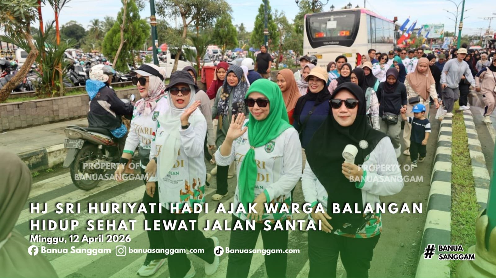 Hj Sri Huriyati Hadi Ajak Warga Balangan Hidup Sehat Lewat Jalan Santai