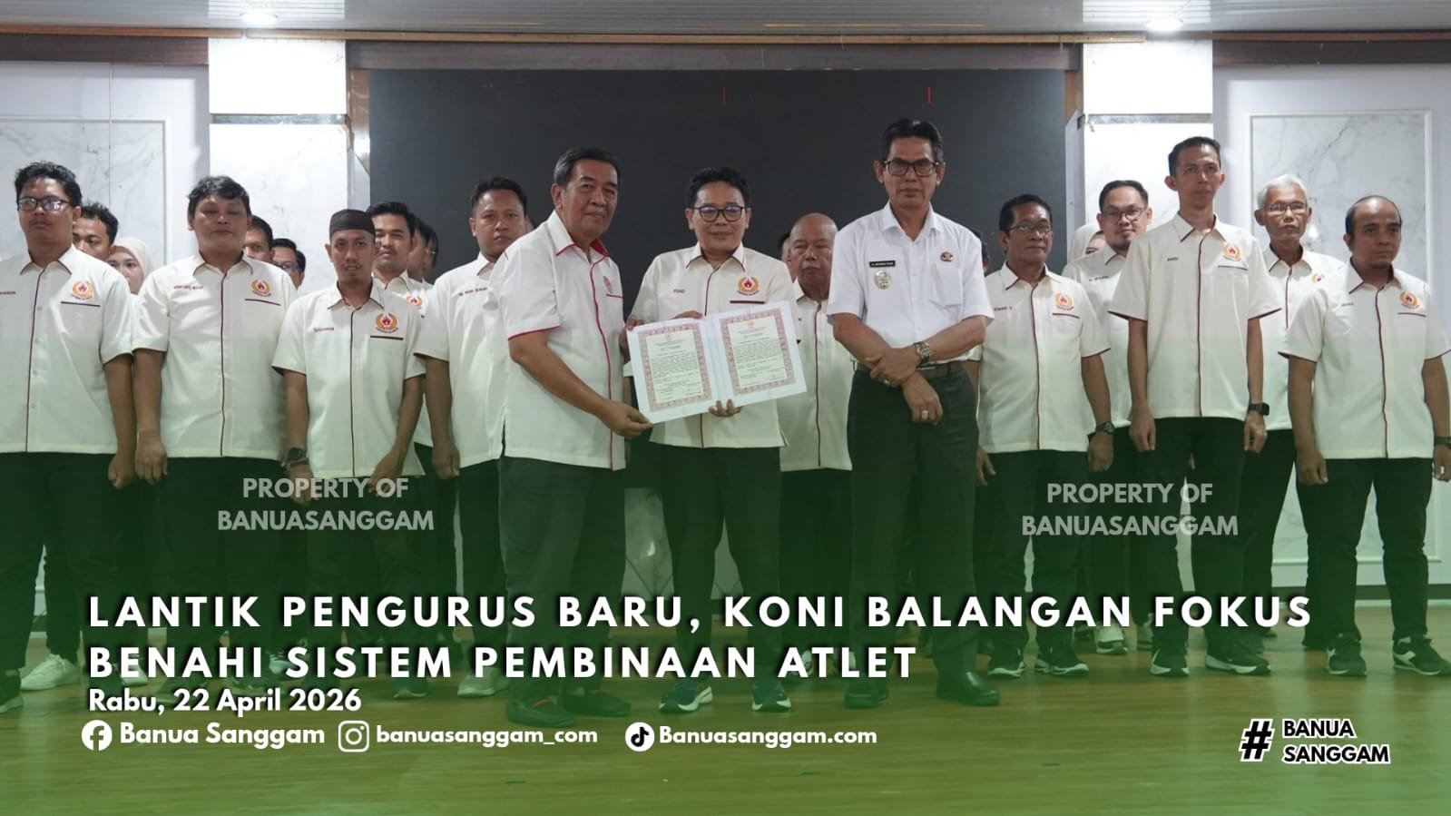 Lantik Pengurus Baru, KONI Balangan Fokus Benahi Sistem Pembinaan Atlet