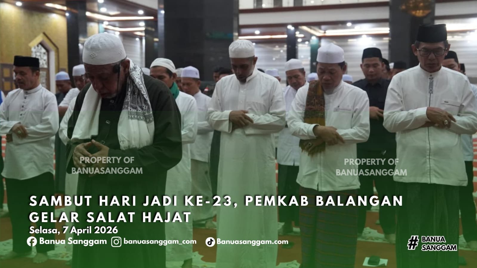 Sambut Hari Jadi Ke-23, Pemkab Balangan Gelar Salat Hajat
