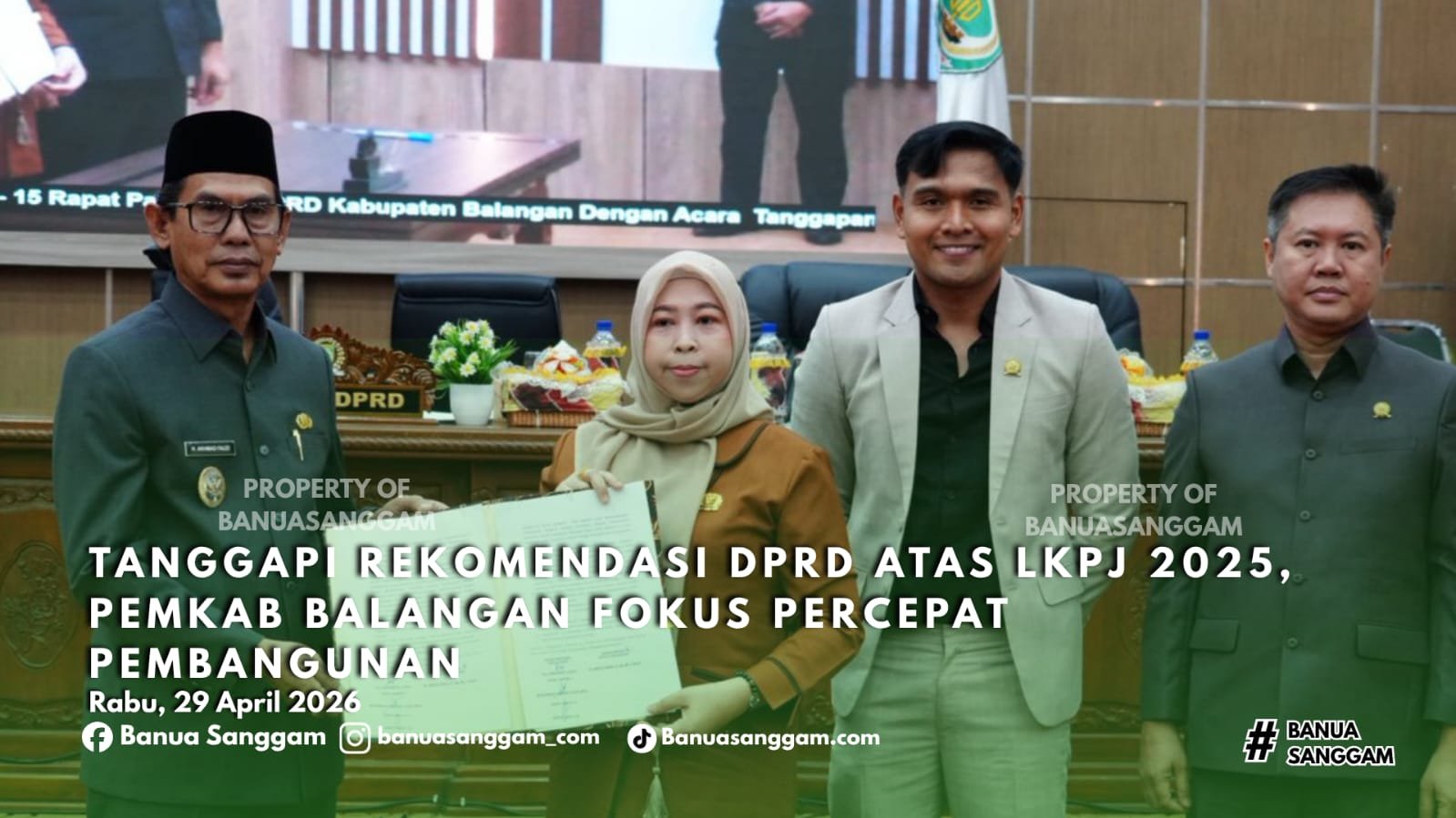 Tanggapi Rekomendasi DPRD Atas LKPj 2025, Pemkab Balangan Fokus Percepat Pembangunan