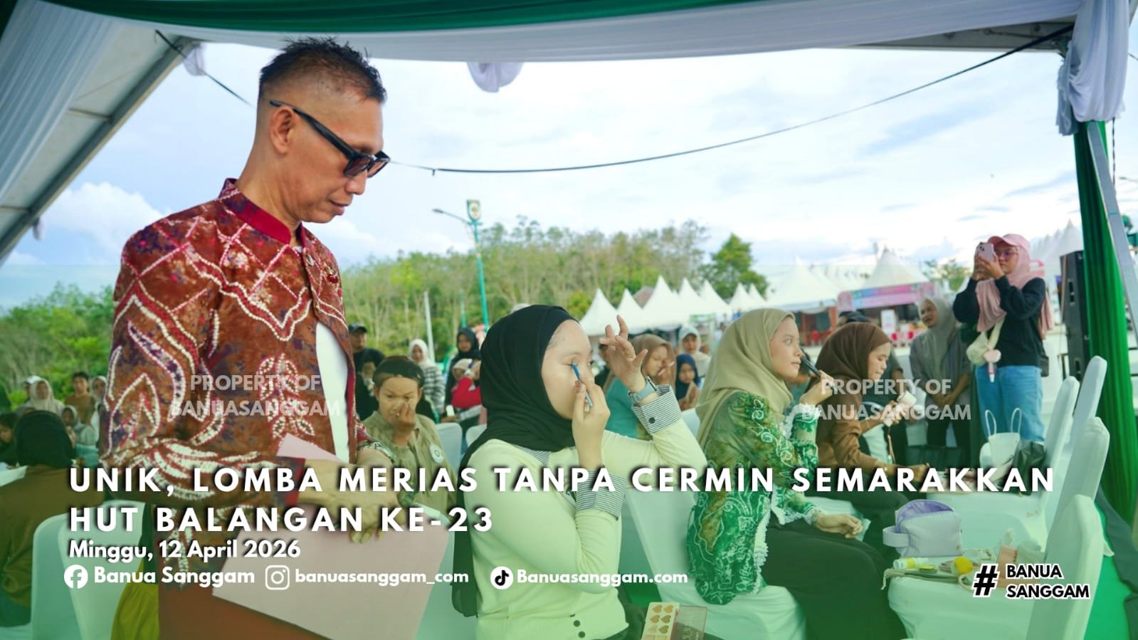 Unik, Lomba Merias Tanpa Cermin Semarakkan HUT Balangan Ke-23