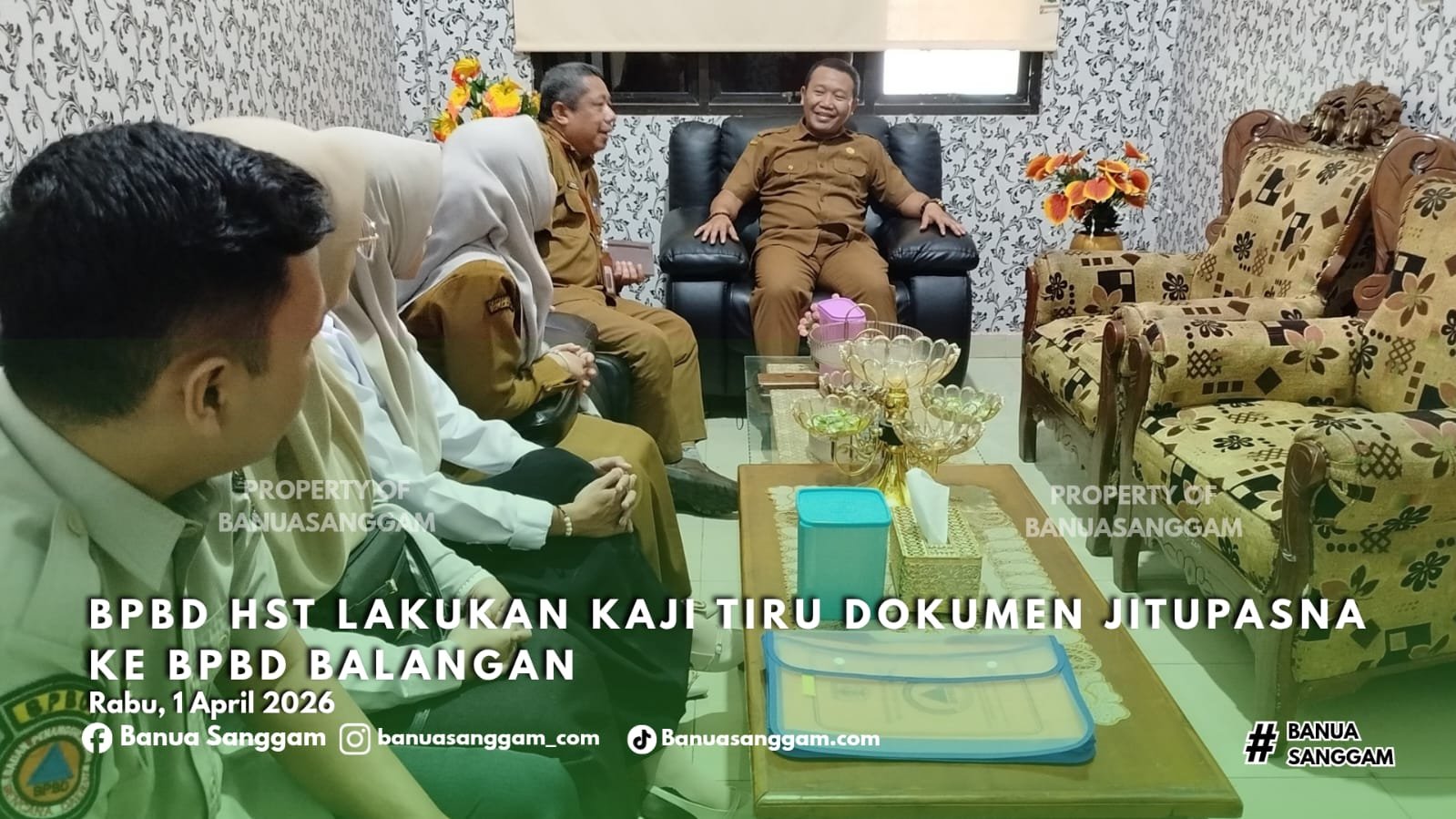 BPBD HST Lakukan Kaji Tiru Dokumen Jitupasna ke BPBD Balangan