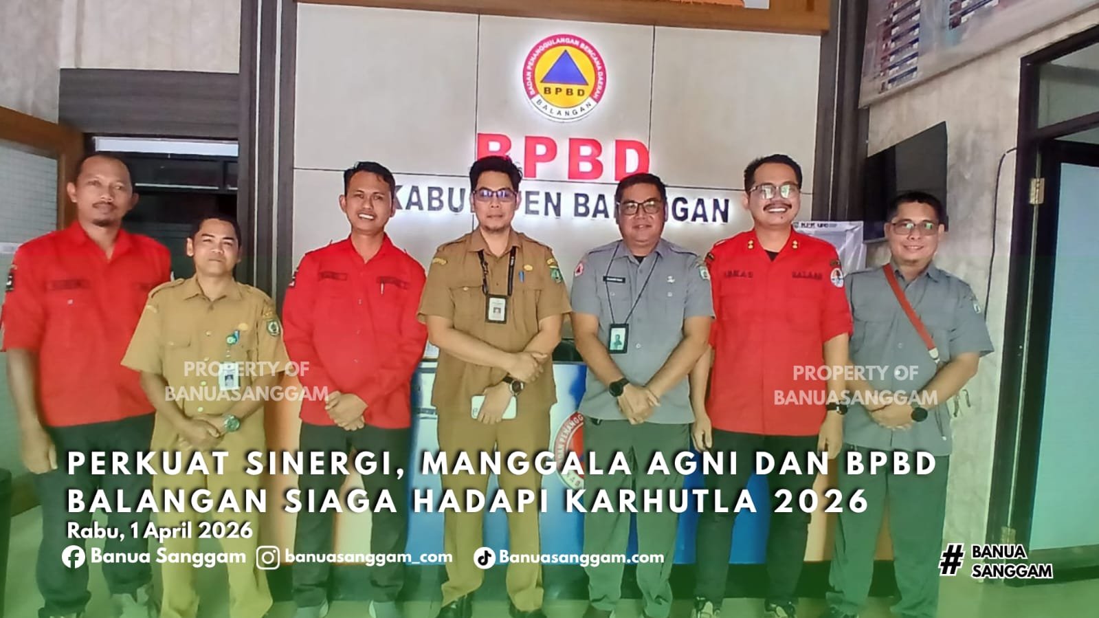 Perkuat Sinergi, Manggala Agni dan BPBD Balangan Siaga Hadapi Karhutla 2026