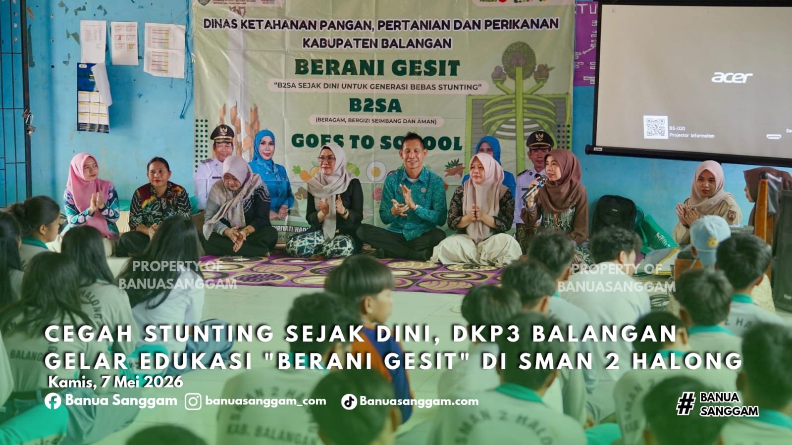 Cegah Stunting Sejak Dini, DKP3 Balangan Gelar Edukasi “Berani Gesit” di SMAN 2 Halong