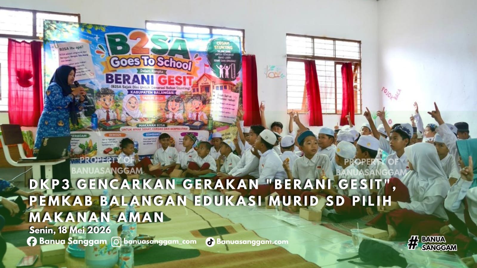 DKP3 Gencarkan Gerakan ‘Berani Gesit’, Pemkab Balangan Edukasi Murid SD Pilih Makanan Aman