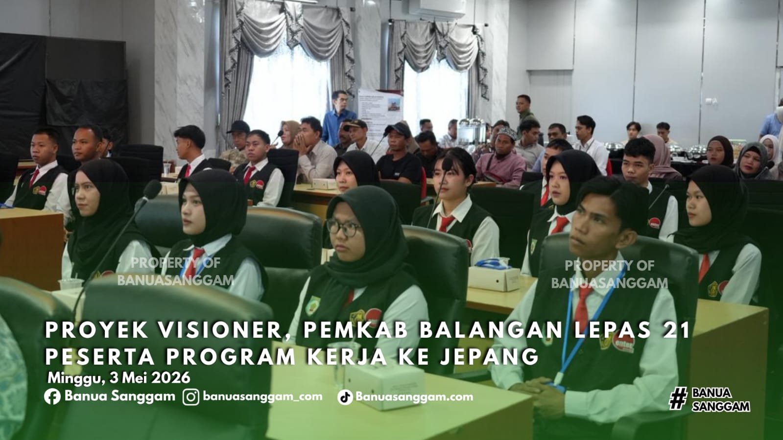 Proyek Visioner, Pemkab Balangan Lepas 21 Peserta Program Kerja ke Jepang