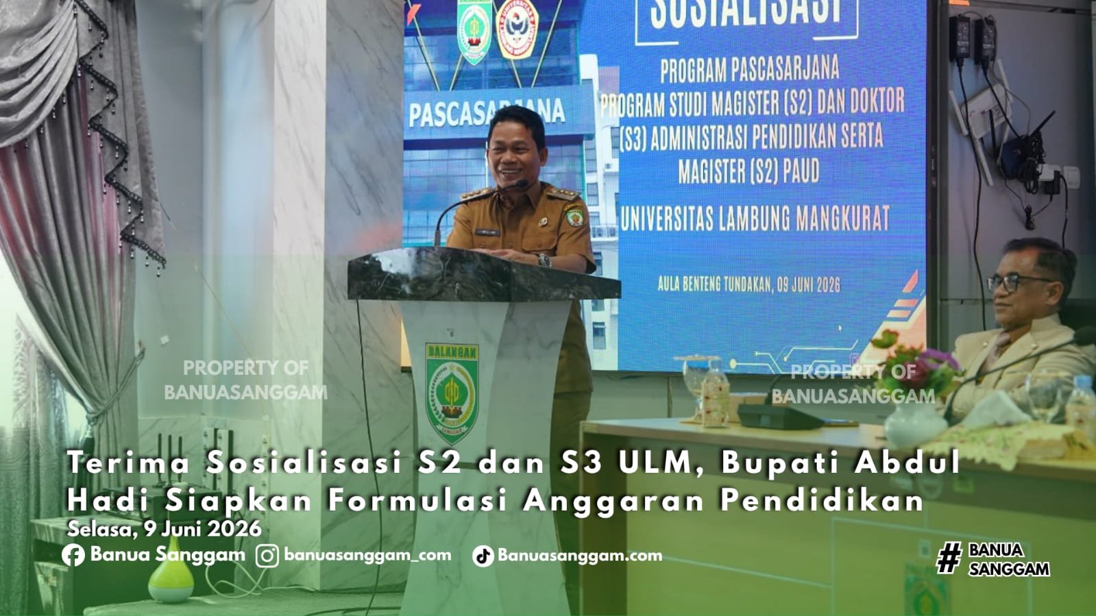 Terima Sosialisasi S2 dan S3 ULM, Bupati Abdul Hadi Siapkan Formulasi Anggaran Pendidikan