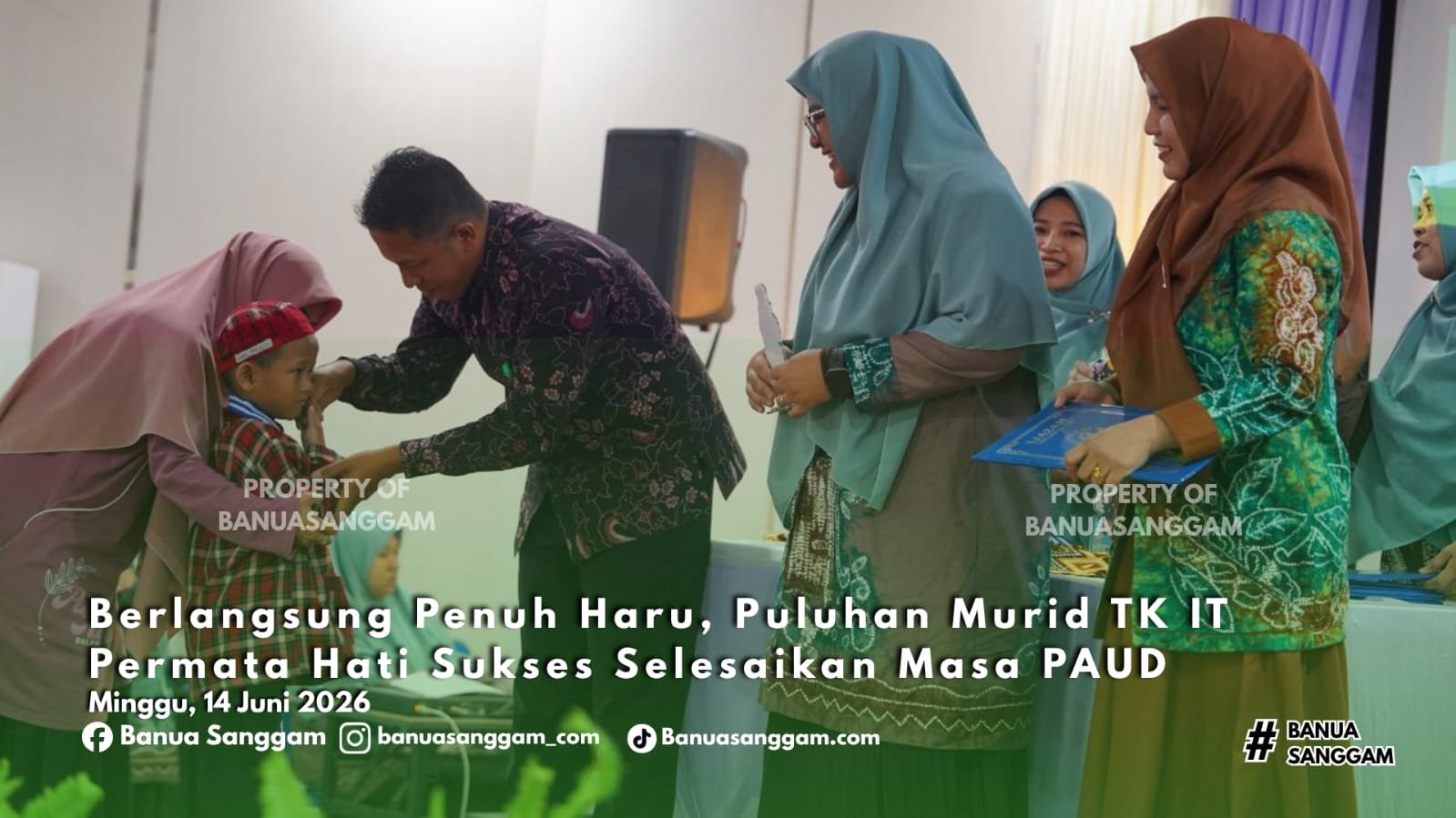 Berlangsung Penuh Haru, Puluhan Murid TK IT Permata Hati Sukses Selesaikan Masa PAUD