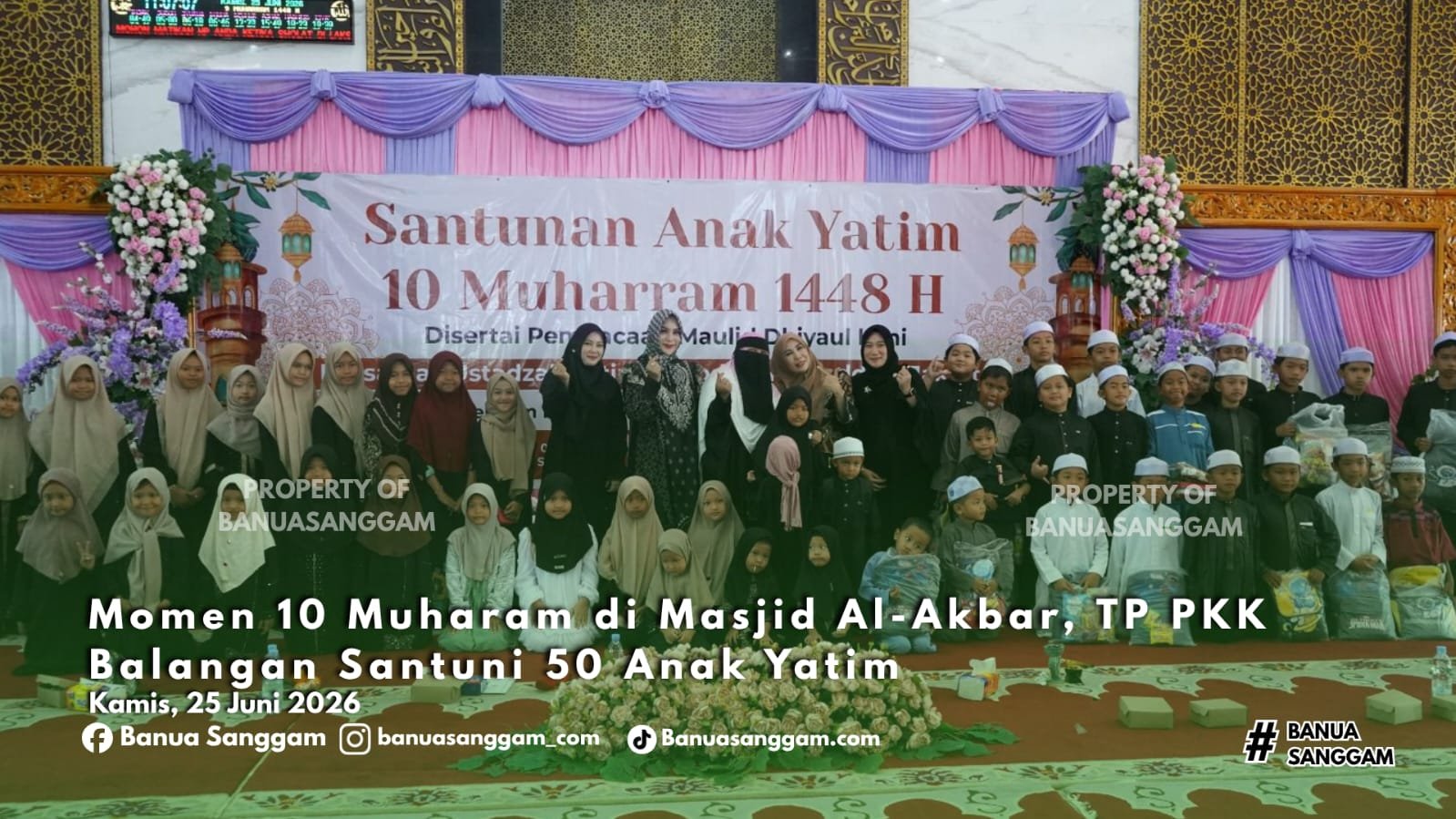 Momen 10 Muharam di Masjid Al-Akbar, TP PKK Balangan Santuni 50 Anak Yatim