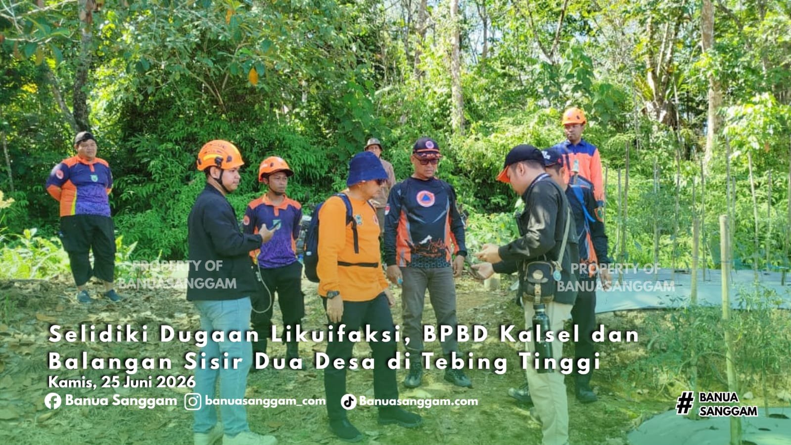 Selidiki Dugaan Likuifaksi, BPBD Kalsel dan Balangan Sisir Dua Desa di Tebing Tinggi