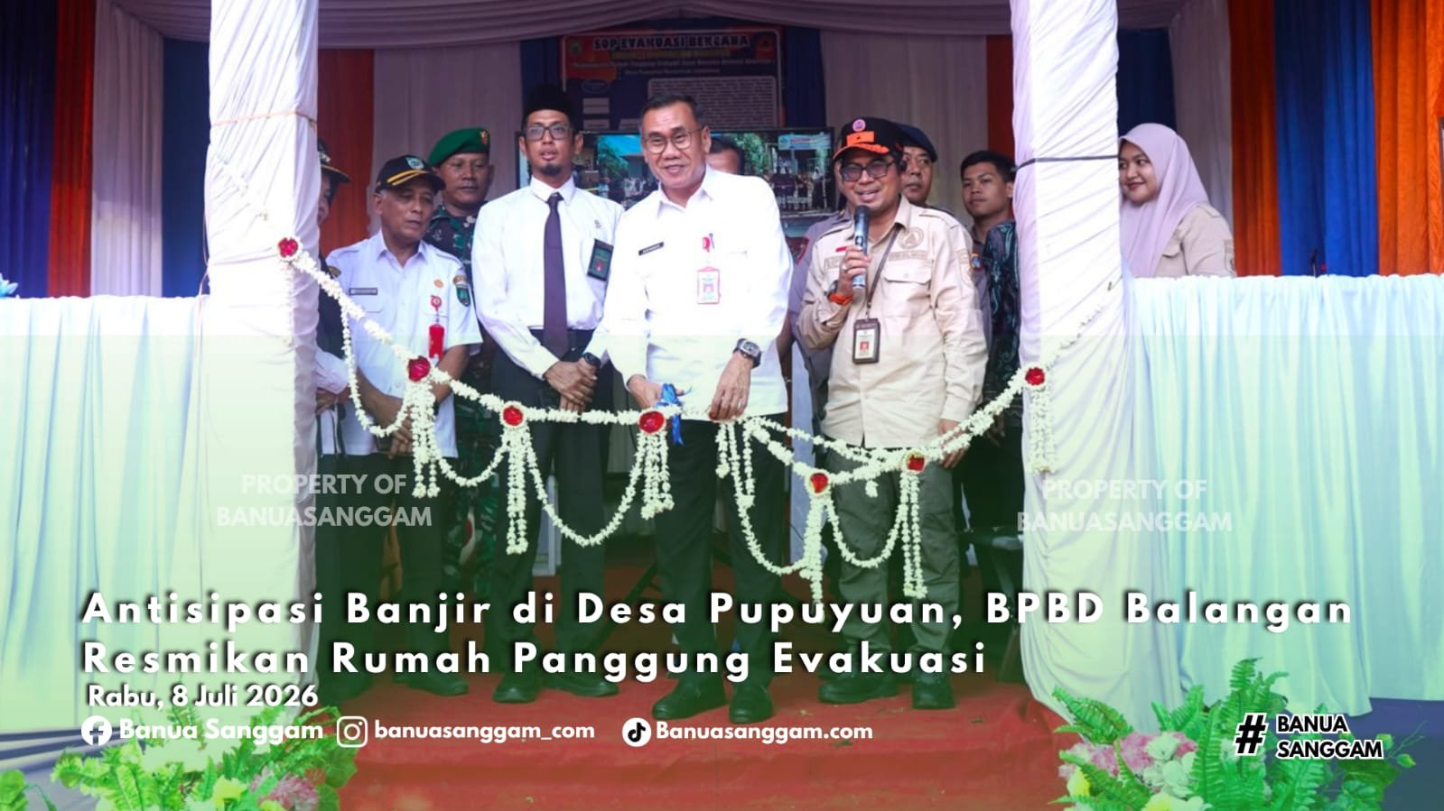 Antisipasi Banjir di Desa Pupuyuan, BPBD Balangan Resmikan Rumah Panggung Evakuasi