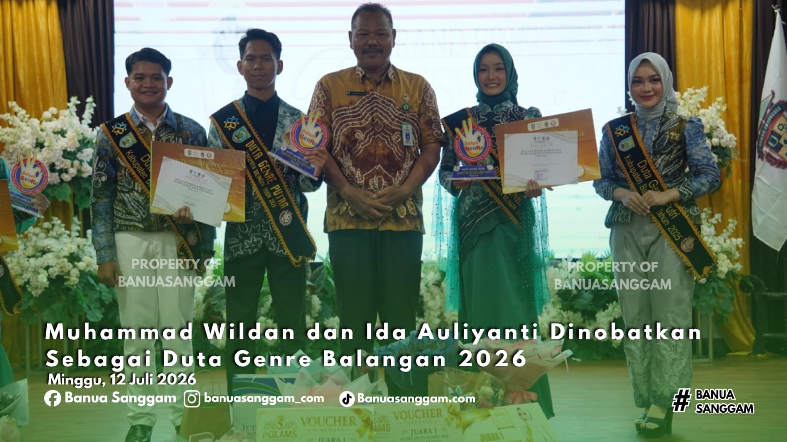 Muhammad Wildan dan Ida Auliyanti Dinobatkan Sebagai Duta Genre Balangan 2026