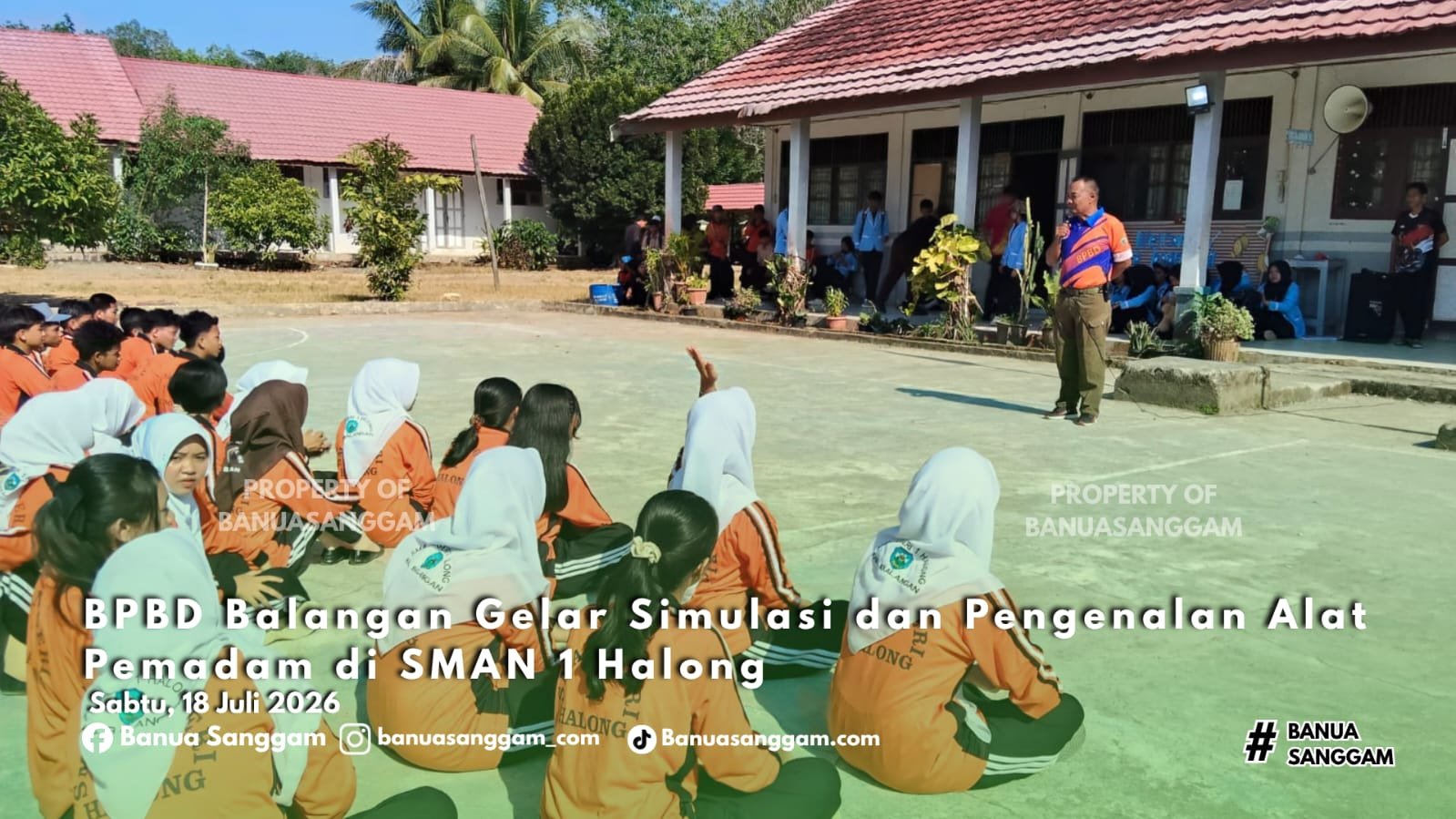 BPBD Balangan Gelar Simulasi dan Pengenalan Alat Pemadam di SMAN 1 Halong