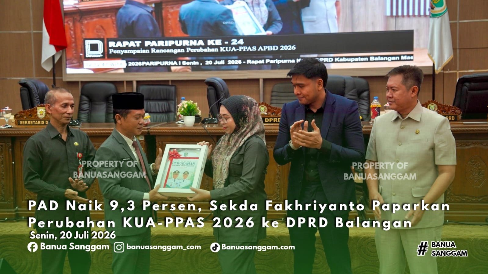 PAD Naik 9,3 Persen, Sekda Fakhriyanto Paparkan Perubahan KUA-PPAS 2026 ke DPRD Balangan