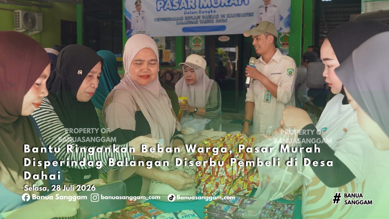 Bantu Ringankan Beban Warga, Pasar Murah Disperindag Balangan Diserbu Pembeli di Desa Dahai