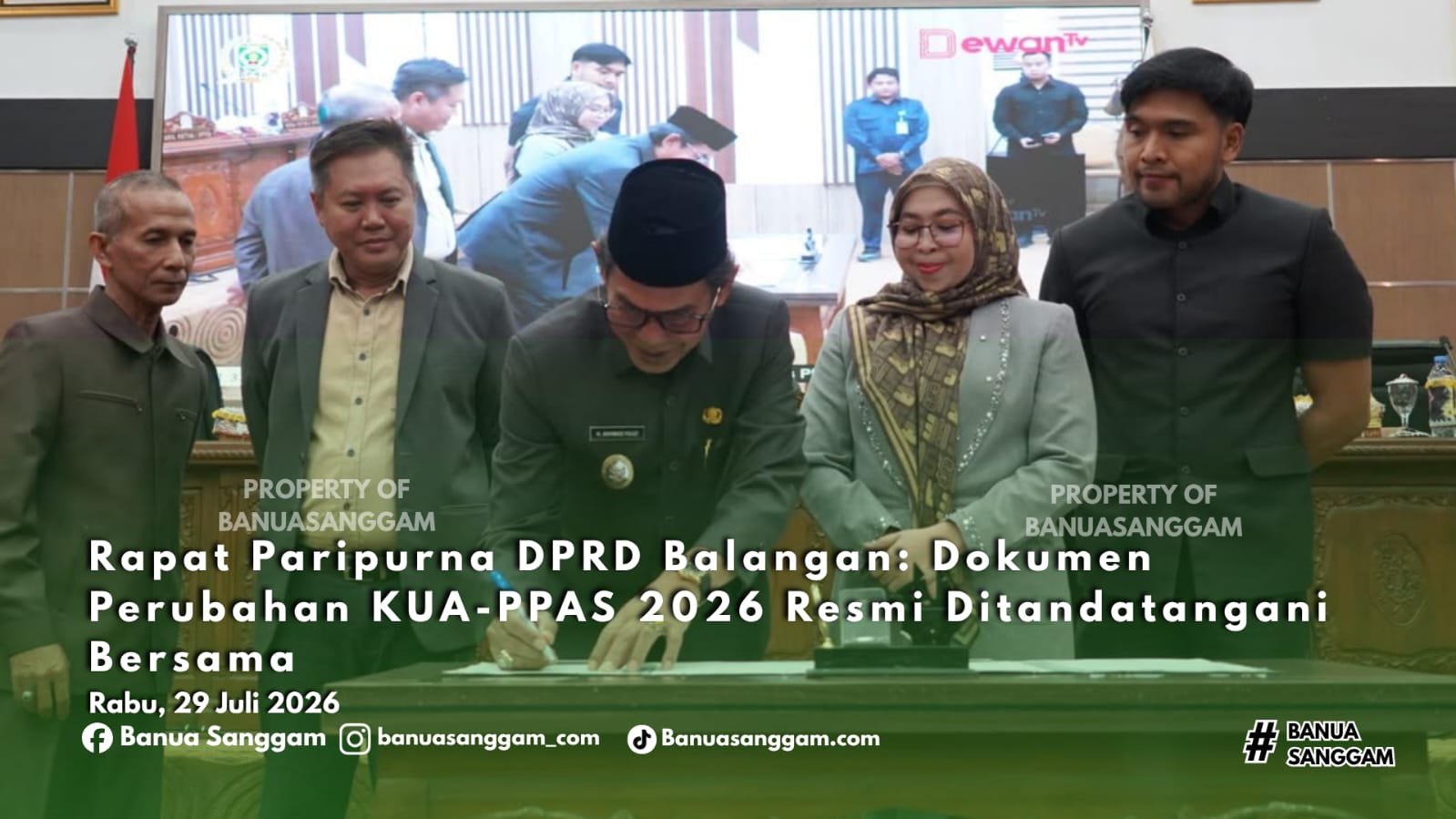 Rapat Paripurna DPRD Balangan: Dokumen Perubahan KUA-PPAS 2026 Resmi Ditandatangani Bersama
