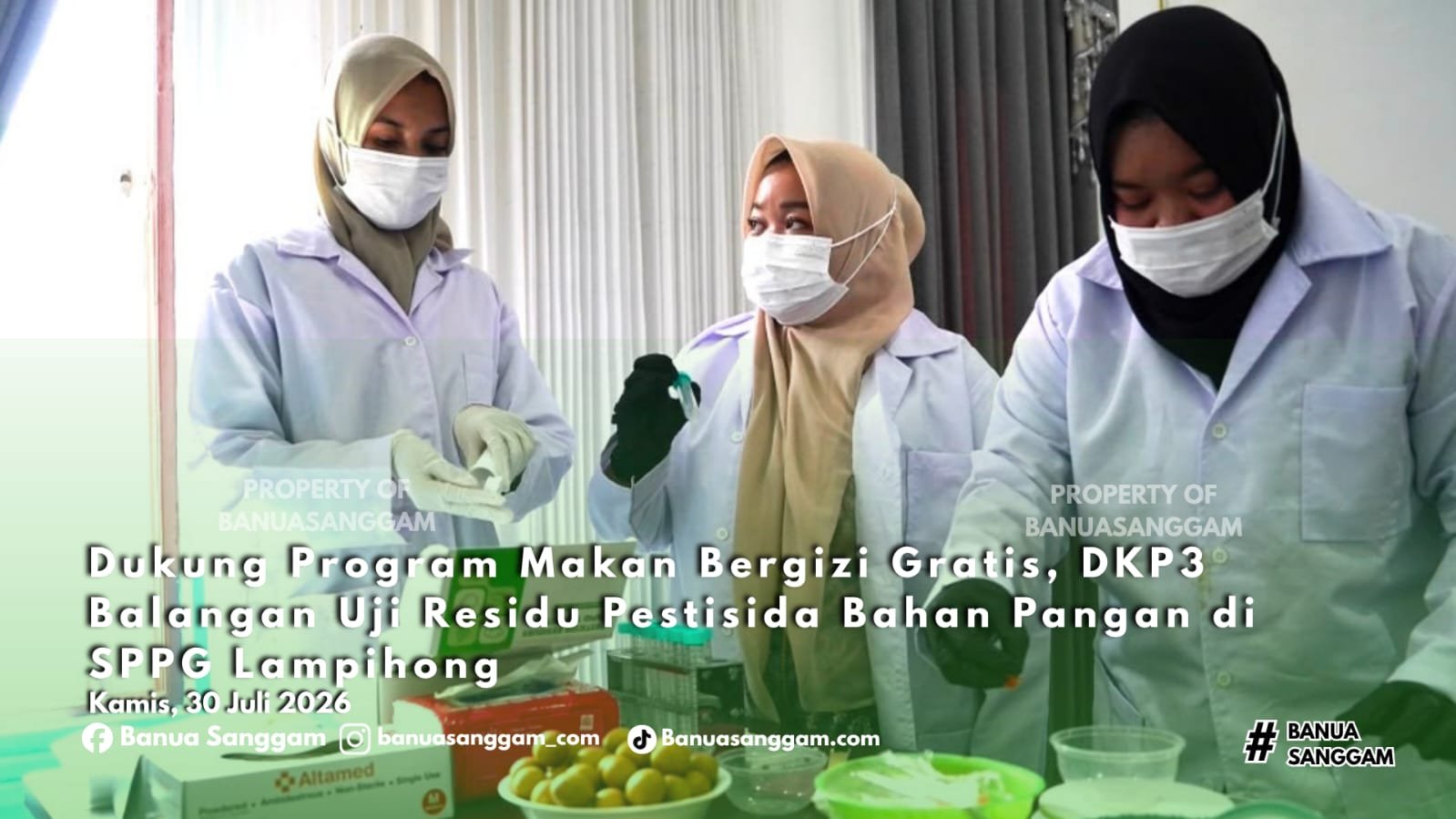 Dukung Program Makan Bergizi Gratis, DKP3 Balangan Uji Residu Pestisida Bahan Pangan di SPPG Lampihong
