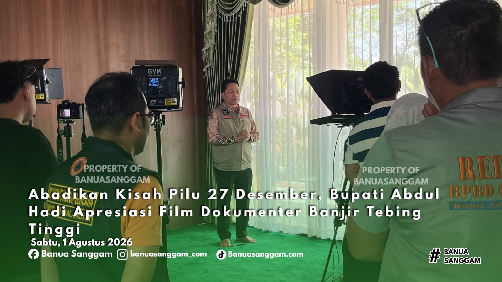 Abadikan Kisah Pilu 27 Desember, Bupati Abdul Hadi Apresiasi Film Dokumenter Banjir Tebing Tinggi
