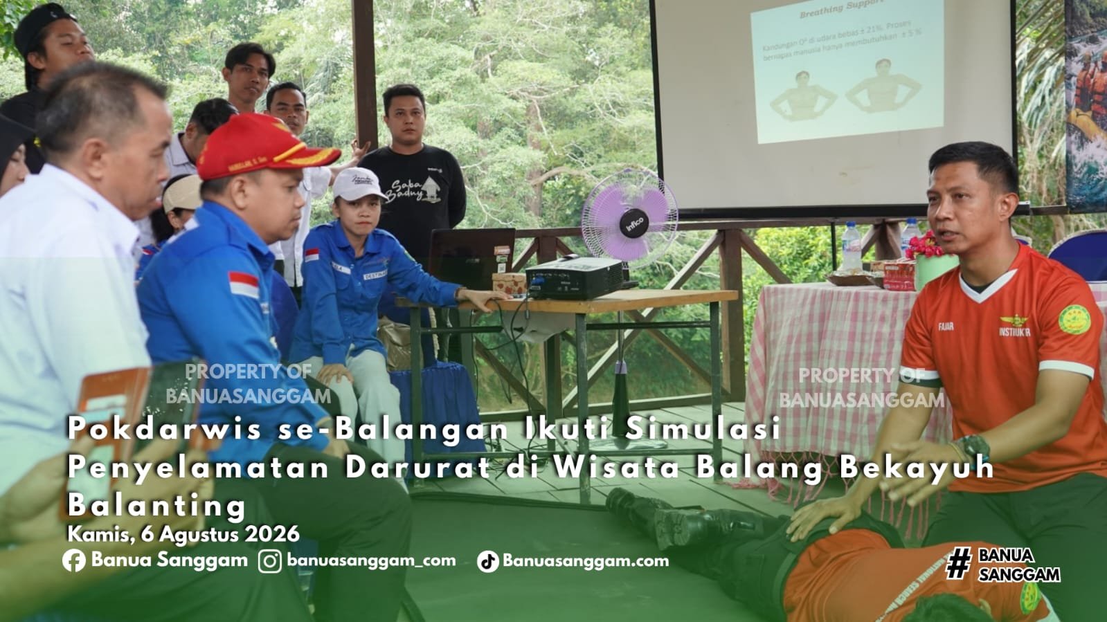 Pokdarwis se-Balangan Ikuti Simulasi Penyelamatan Darurat di Wisata Balang Bekayuh Balanting