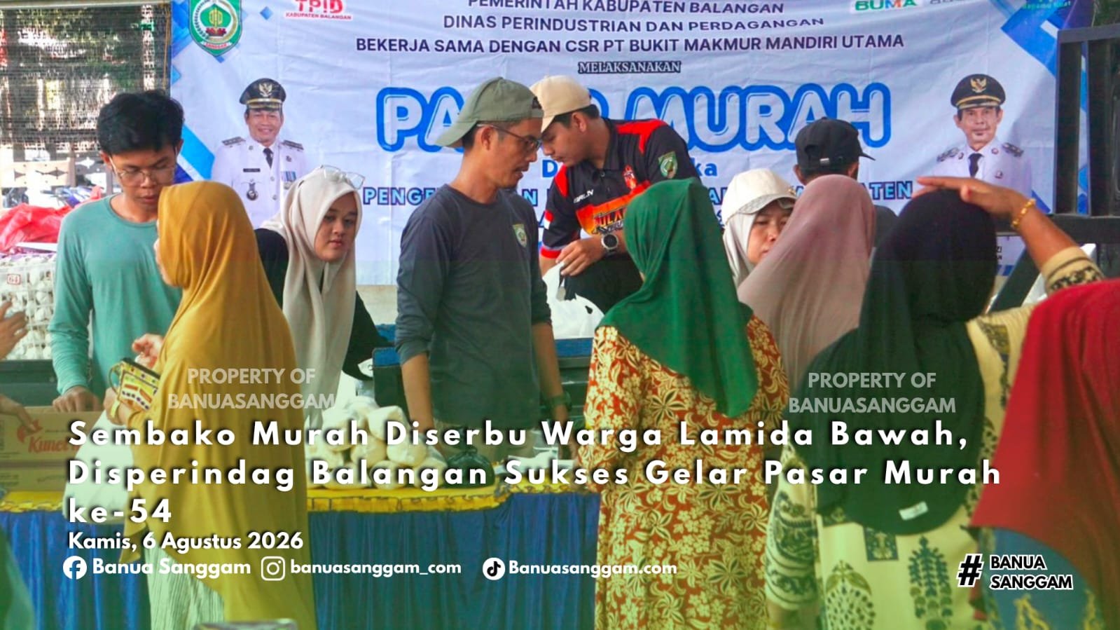 Sembako Murah Diserbu Warga Lamida Bawah, Disperindag Balangan Sukses Gelar Pasar Murah ke-54