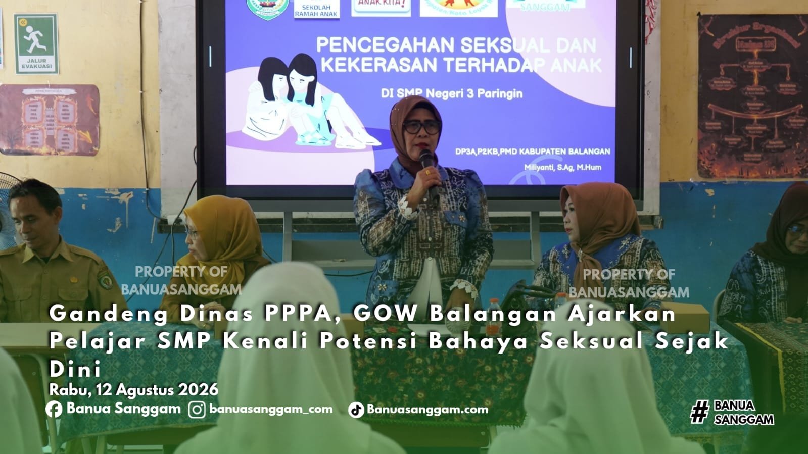 Gandeng Dinas PPPA, GOW Balangan Ajarkan Pelajar SMP Kenali Potensi Bahaya Seksual Sejak Dini