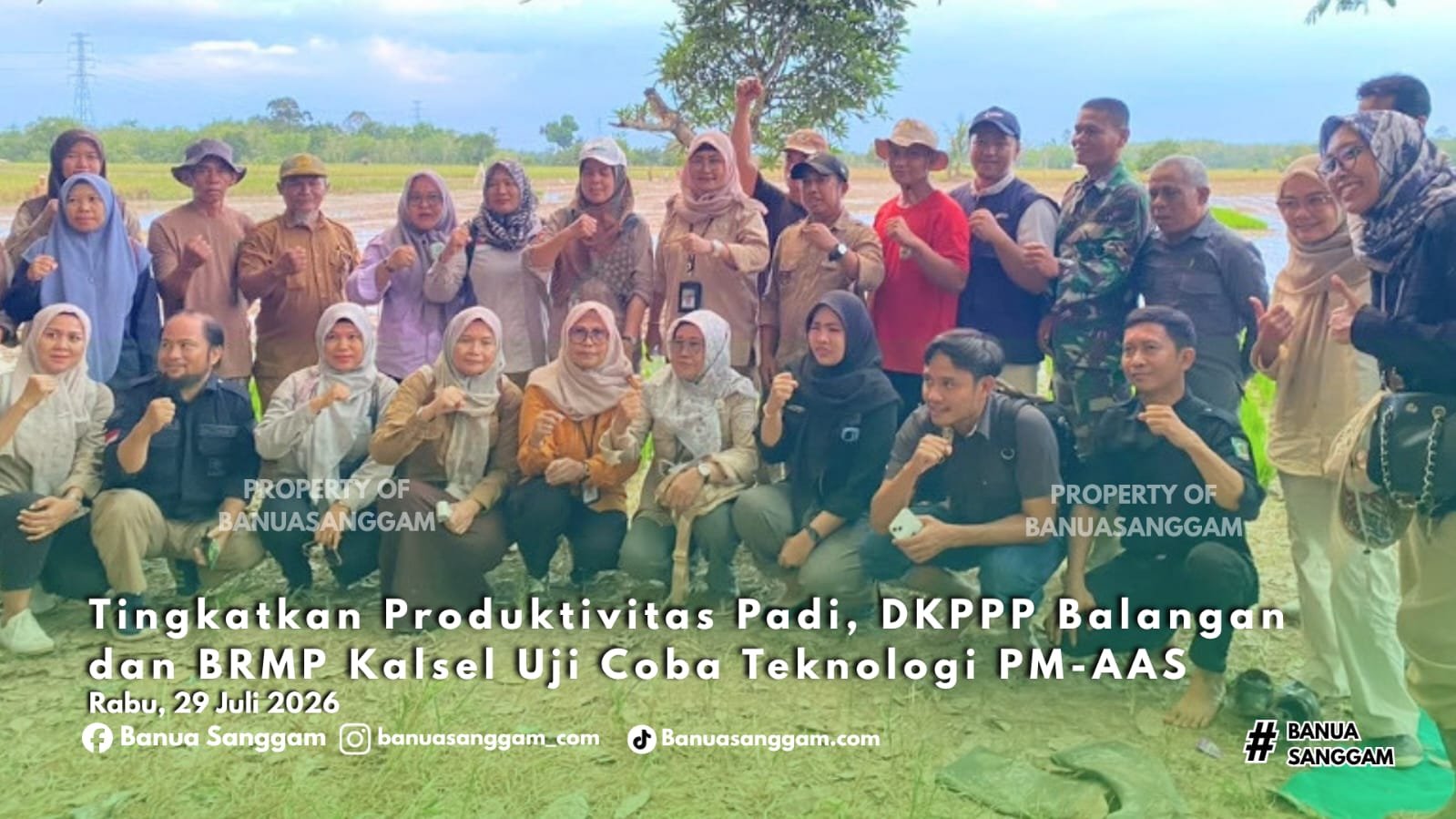Tingkatkan Produktivitas Padi, DKPPP Balangan dan BRMP Kalsel Uji Coba Teknologi PM-AAS