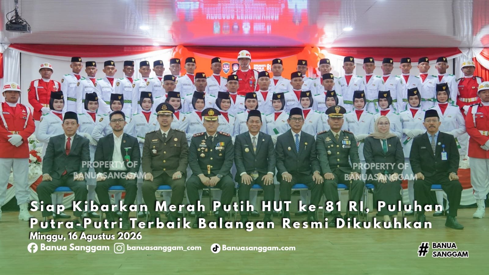 Siap Kibarkan Merah Putih HUT ke-81 RI, Puluhan Putra-Putri Terbaik Balangan Resmi Dikukuhkan