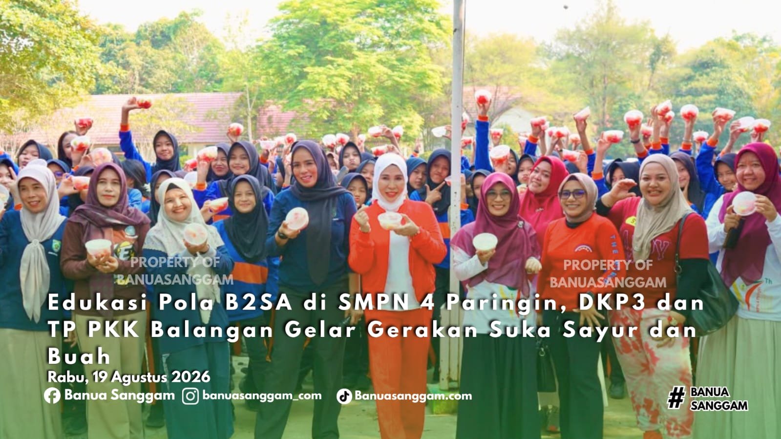 Edukasi Pola B2SA di SMPN 4 Paringin, DKP3 dan TP PKK Balangan Gelar Gerakan Suka Sayur dan Buah