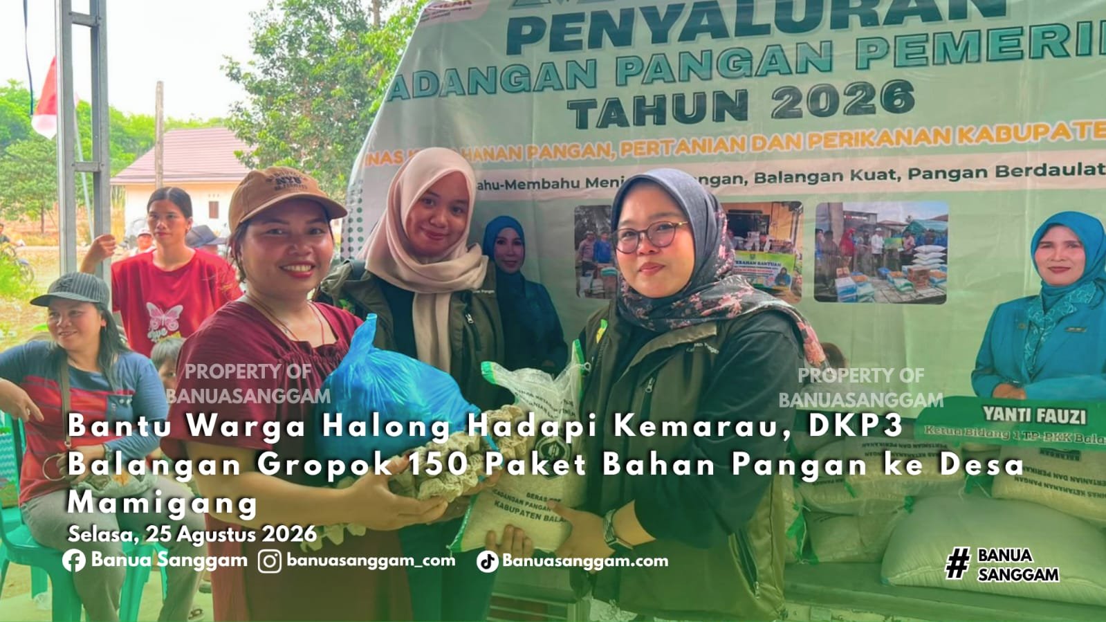 Bantu Warga Halong Hadapi Kemarau, DKP3 Balangan Gropok 150 Paket Bahan Pangan ke Desa Mamigang