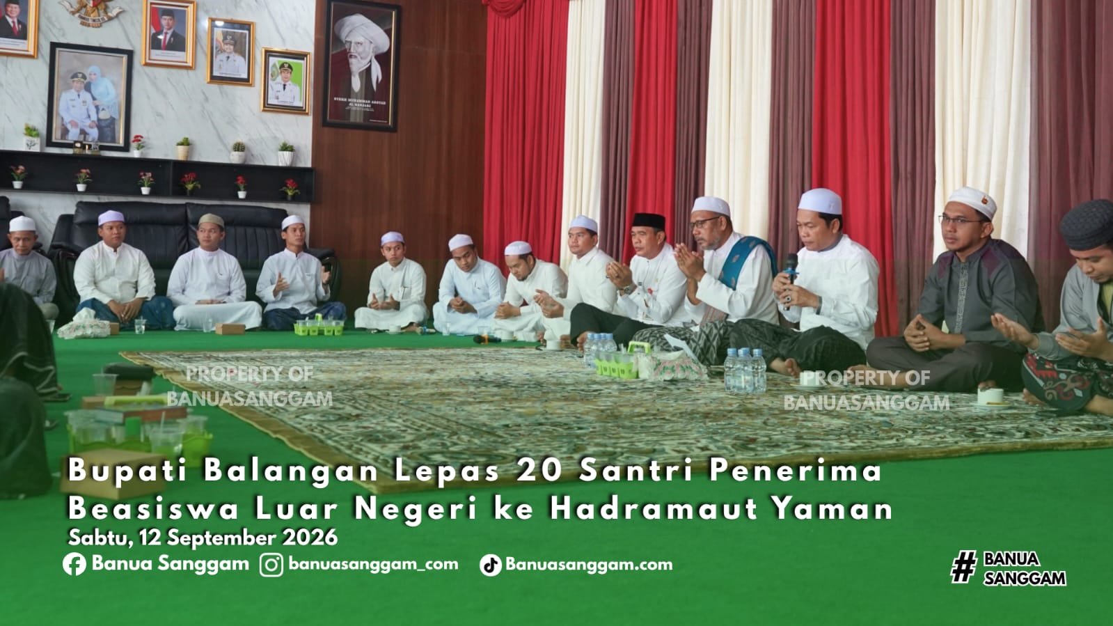 Bupati Balangan Lepas 20 Santri Penerima Beasiswa Luar Negeri ke Hadramaut Yaman