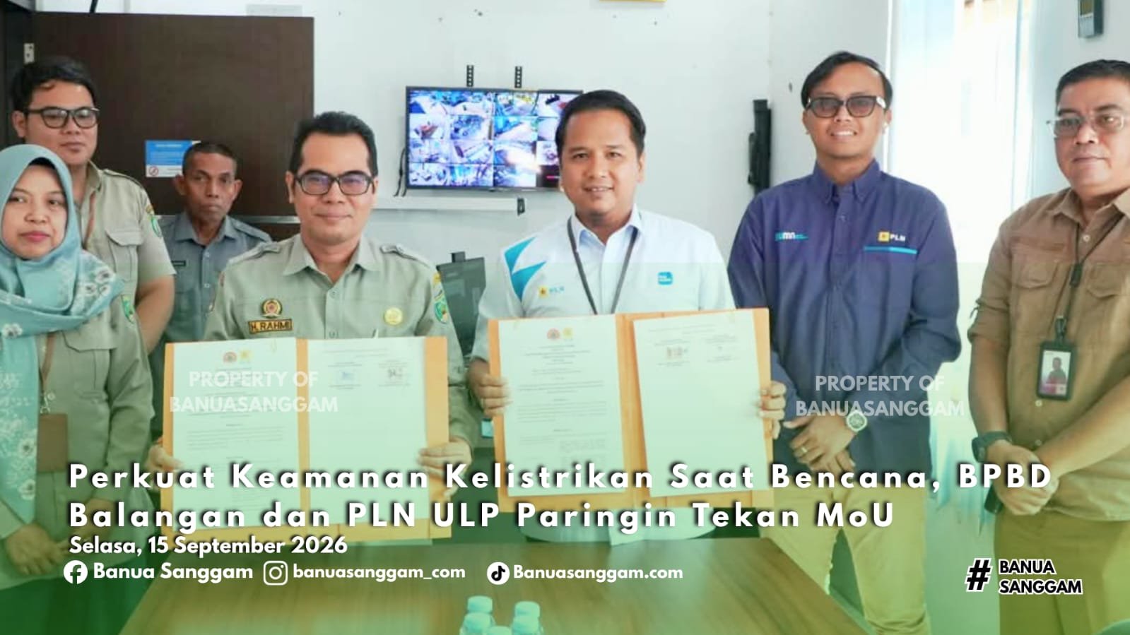Perkuat Keamanan Kelistrikan Saat Bencana, BPBD Balangan dan PLN ULP Paringin Tekan MoU