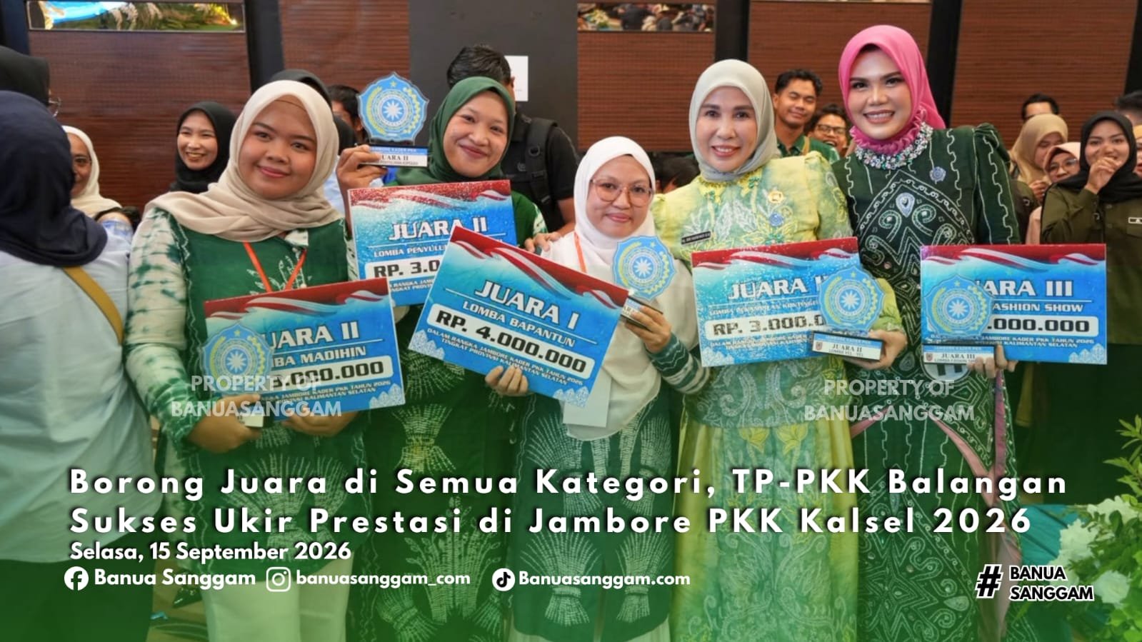 Borong Juara di Semua Kategori, TP-PKK Balangan Sukses Ukir Prestasi di Jambore PKK Kalsel 2026